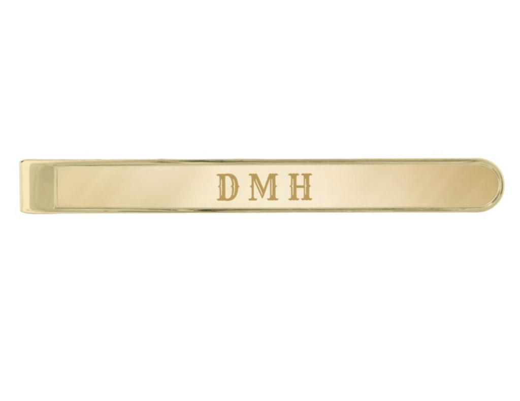 Gold Gradient Initials Tie Bar
