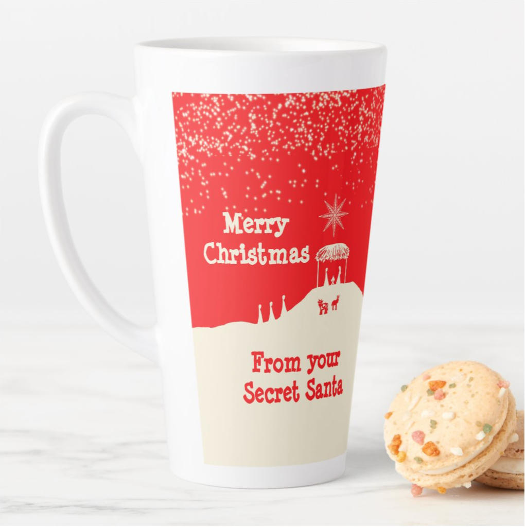 Secret Santa Nativity Latte Mugs