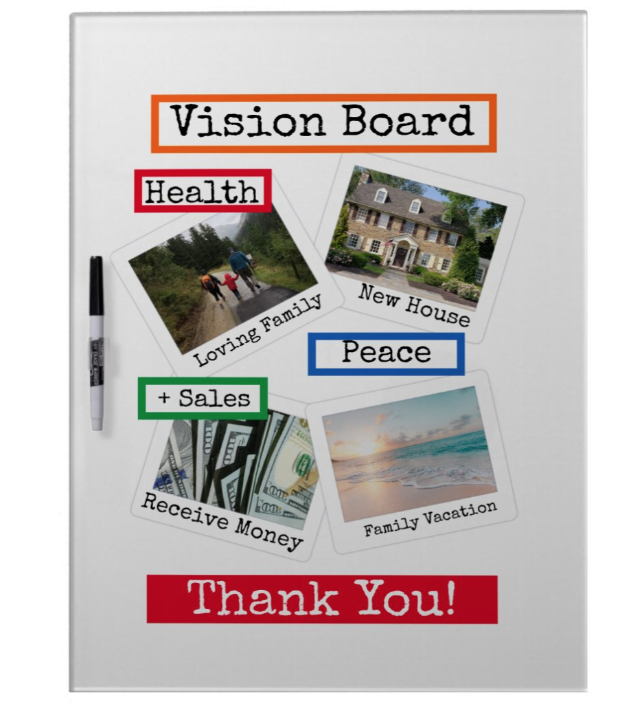Customizable Dry Erase Vision Board