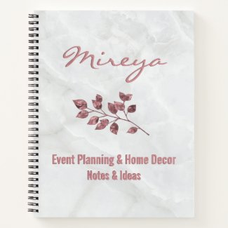 chic pink foil on marble journal