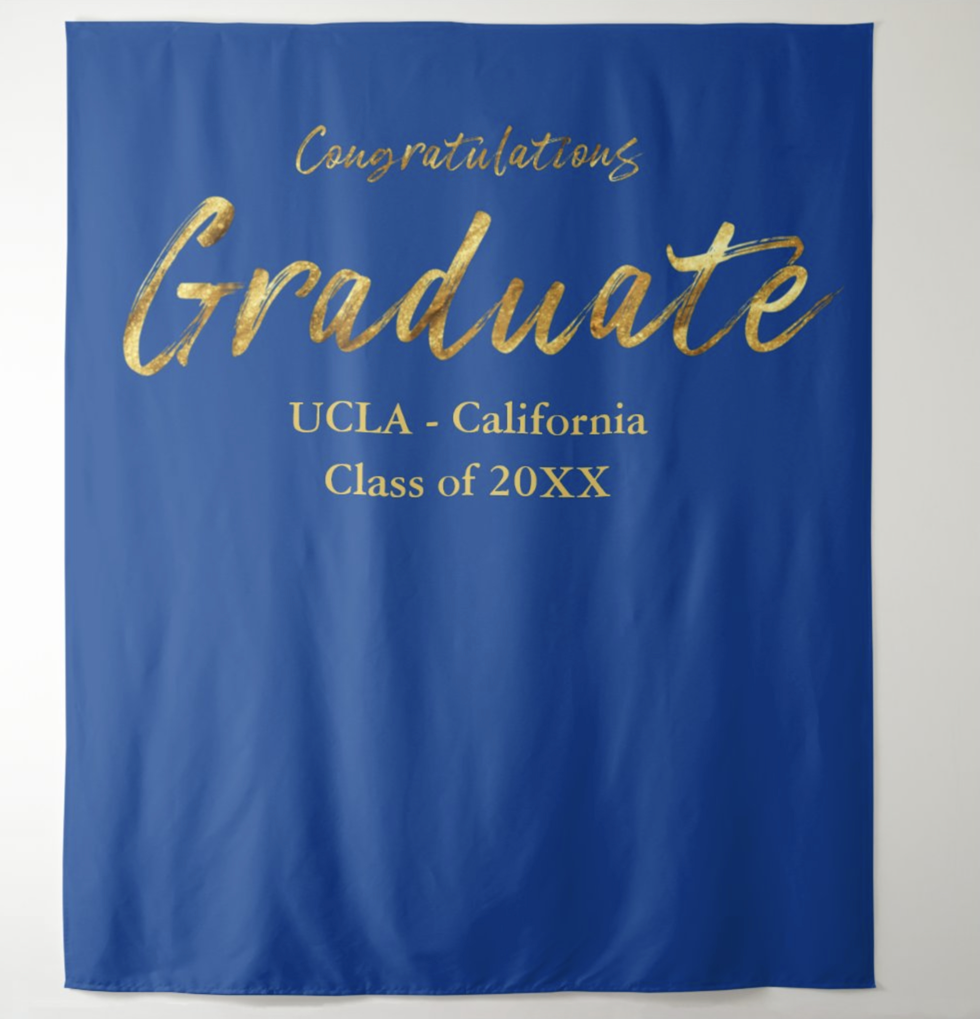 Blue and Gold School Colors Graduation Party Supplies and Decor