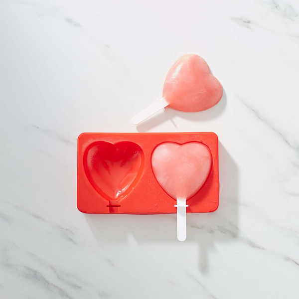 adorable red silicone heart shaped lollipop molds by Sur La Table