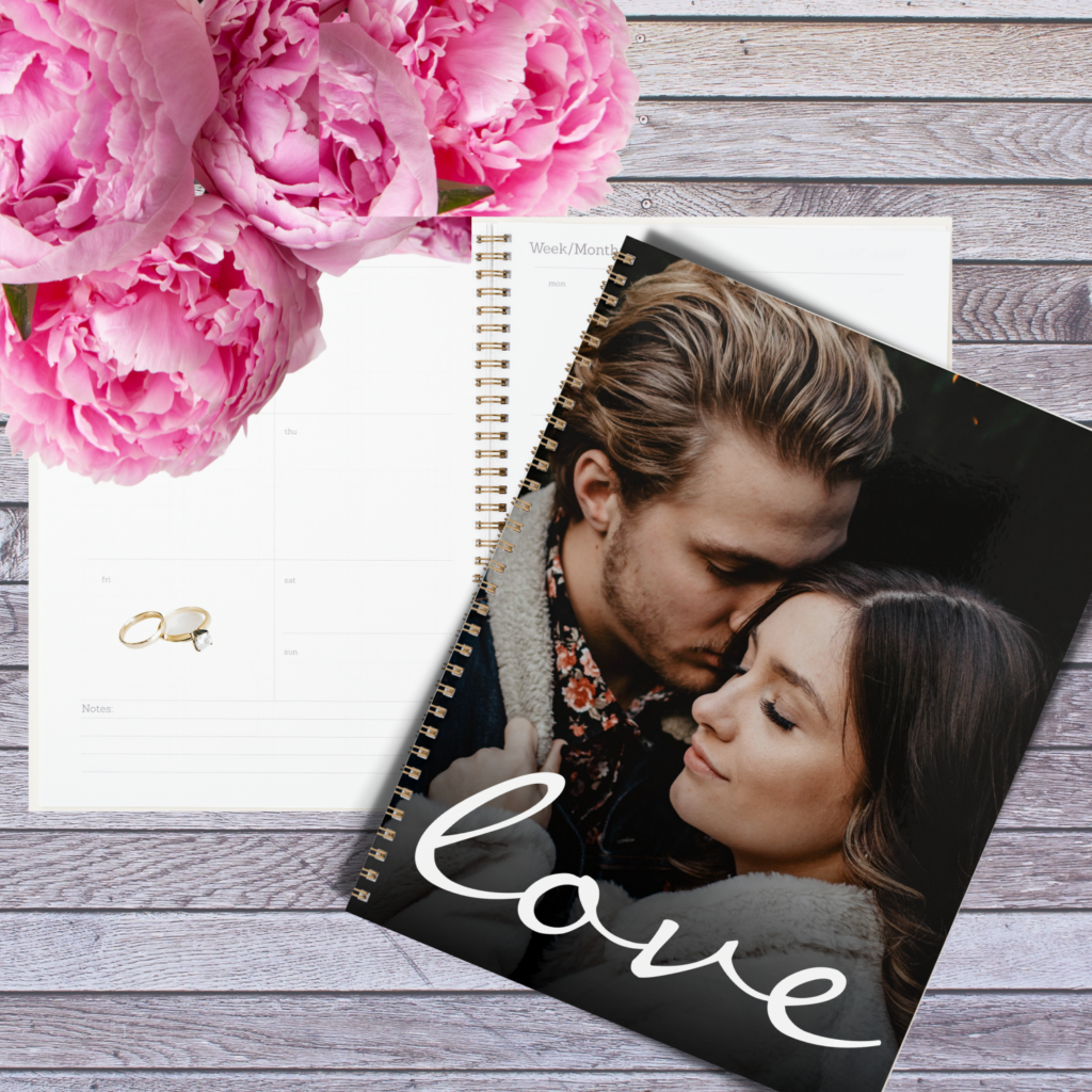 Romantic Custom Photo Love Script Wedding Planner