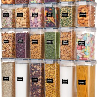 Airtight Food Storage Containers with Lids, Vtopmart 24 pcs Plastic Kitchen and Pantry Organization Canisters