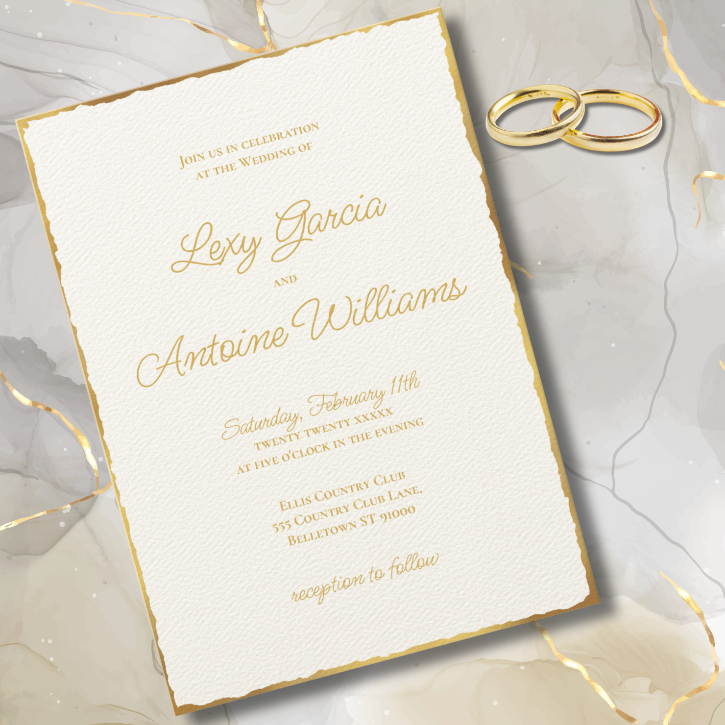 Till Forever - Elegant Wedding Invitation - Ecru. Available and www.zazzle.com/store/sukisworksho