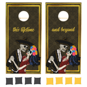Vintage Charro and Catrina Sugar Skulls Dancing Cornhole Set