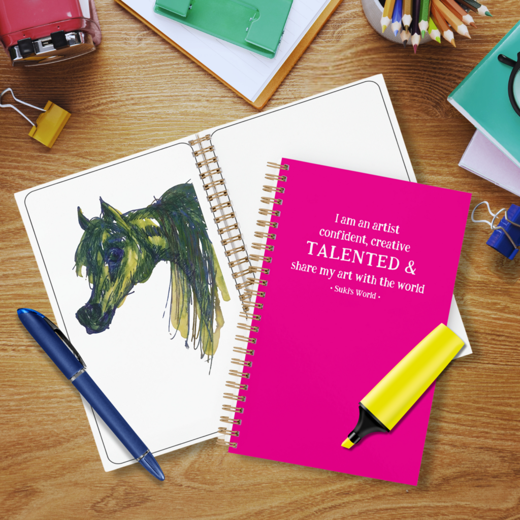 Custom Creative Talented Artist Affirmation | Hot Pink Notebook