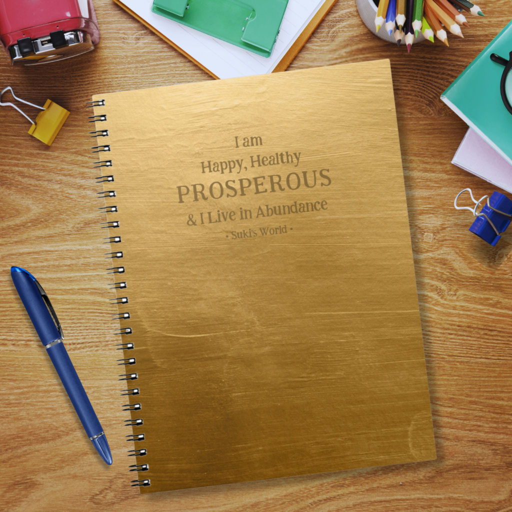 Personalized Gold Prosperity Affirmation Notebook
