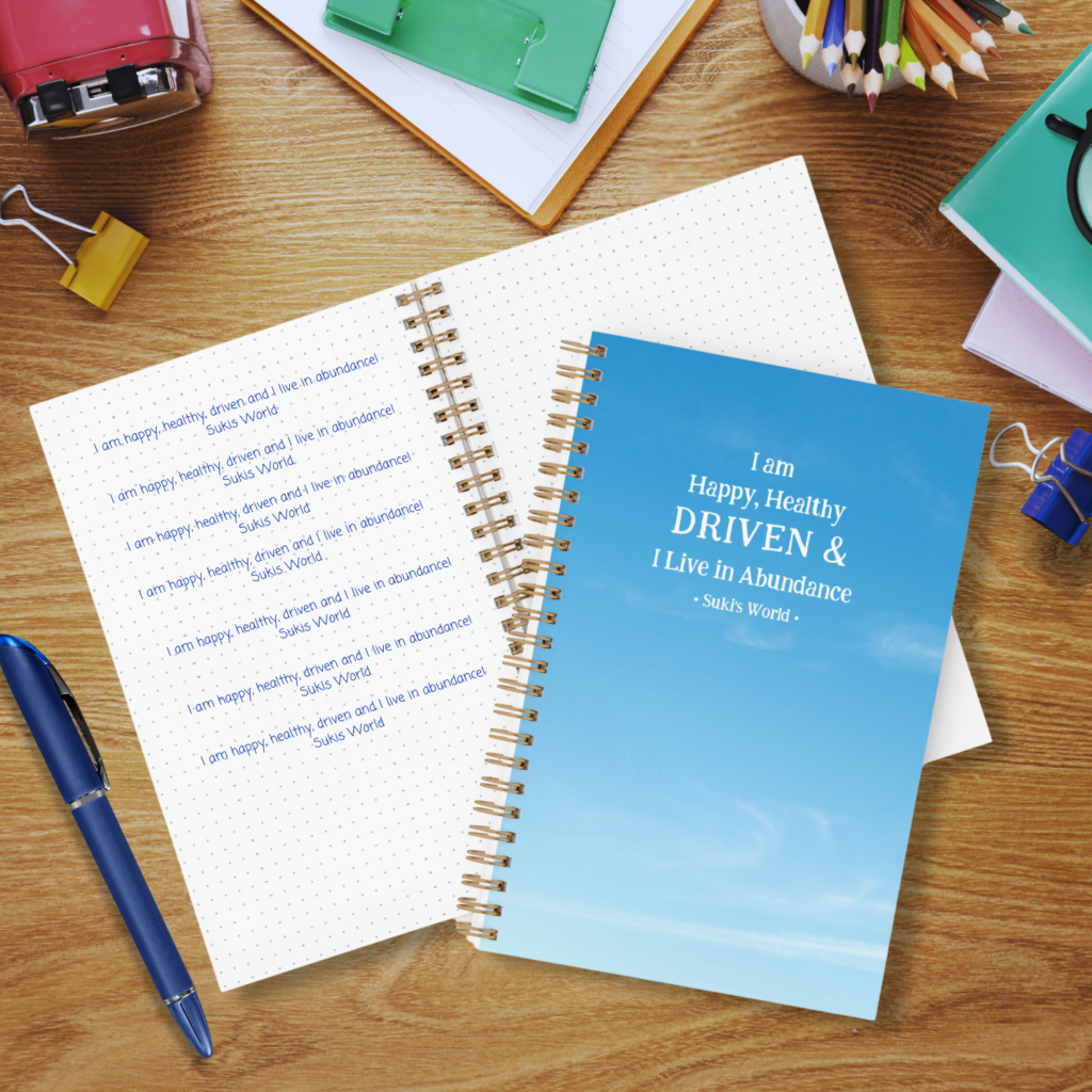 Photo Happy Healthy Driven Abundance Affirmation Notebook