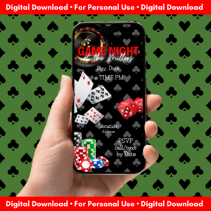 Animated Game Night Party Invitation available at SukisWorld.com/shop