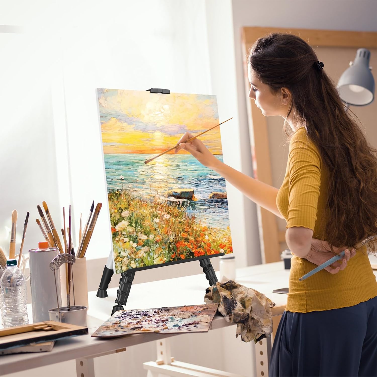 Art-Painting-Easel-Stand-Portable-Adjustable-Display-Tripod-Artist-Floor-Metal-Easel-with-1-Bag