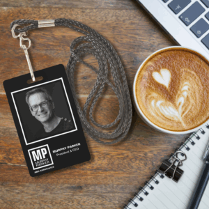 Black and White - Square Monogram Employee Badge