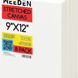 MEEDEN-Stretched-Canvas-9-×-12-Inch-Pack-of-8