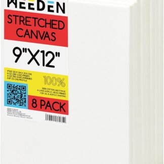 MEEDEN-Stretched-Canvas-9-×-12-Inch-Pack-of-8