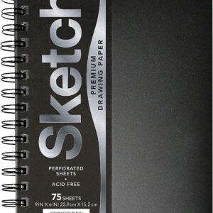 UCreate-Poly-Cover-Sketch-Book-Heavyweight-622-x-922-Black-75-Sheets
