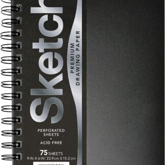 UCreate-Poly-Cover-Sketch-Book-Heavyweight-622-x-922-Black-75-Sheets