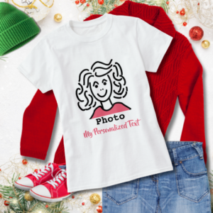 Make Your Own Add Your Photo Personalize Text T-Shirt available at SukisWorld.com