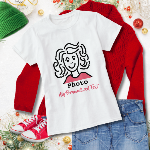 Make Your Own Add Your Photo Personalize Text T-Shirt available at SukisWorld.com