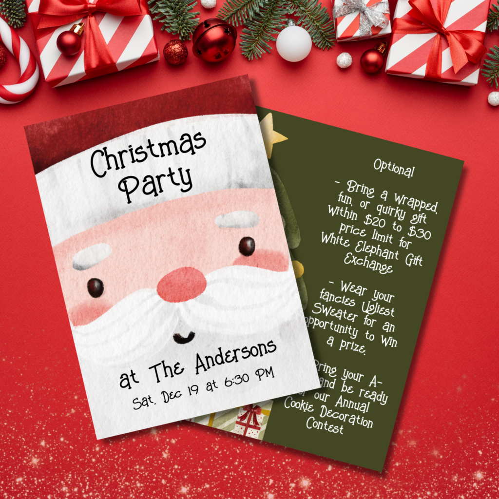 Santa Clause Face Christmas Party Invitation available at zazzle.com/store/AwwSoBeautiful