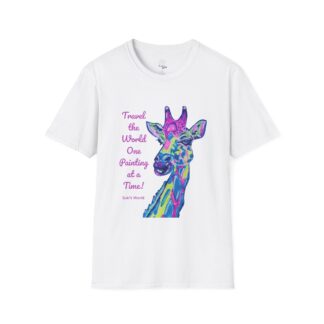 Colorful Neon Giraffe T-Shirt | Wildlife Animal Art